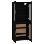 Vidaxl buffet haut noir 69 5x34x180 cm bois d'ingénierie