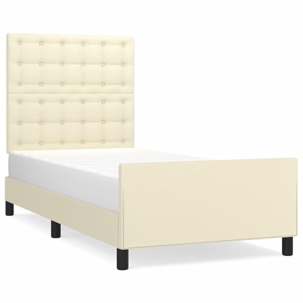 vidaXL Cadre de lit sans matelas crème 90x200 cm similicuir