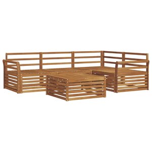vidaXL Ensemble de canapés d'extérieur 5 pc Naturel