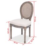 vidaXL Chaises à manger lot de 2 crème tissu