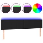 vidaXL Tête de lit à LED Noir 200x5x78/88 cm Similicuir
