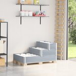 vidaXL Lit surélevé à 3 niveaux gris 120x80 cm bois de pin massif