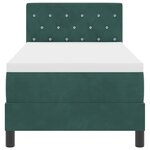 vidaXL Lit à ressorts avec matelas Vert foncé 80 x 200 cm tissu