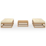vidaXL Salon de jardin 5 Pièces avec coussins Bois de pin massif