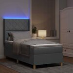 vidaXL Lit à ressorts avec matelas Gris clair 90 x 200 cm tissu