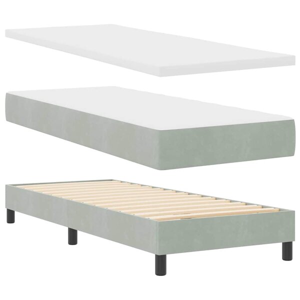 vidaXL Lit à ressorts avec matelas gris foncé 80x200 cm en velours