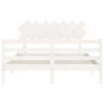 vidaXL Cadre de lit sans matelas blanc bois de pin massif