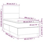 vidaXL Sommier à lattes de lit avec matelas Gris 80x200 cm Similicuir