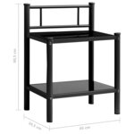 vidaXL Table de chevet Noir 45x34 5x60 5 cm Métal et verre