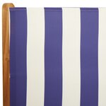 vidaXL Chaises de jardin lot de 2 bleu/blanc bois acacia massif tissu