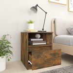 vidaXL Table de chevet chêne fumé 40x40x50 cm bois d'ingénierie