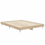 vidaXL Cadre de lit chêne sonoma 135x190 cm bois d'ingénierie