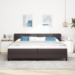Lit Box Spring vidaXL avec Matelas Marron Foncé 200x200 cm Tissu