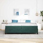 vidaXL Cadre de lit Vert foncé  vert et blanc 200 x 200 cm Velours