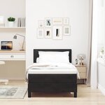 vidaXL Lit à ressorts avec matelas avec matelas Noir 90 x 190 cm tissu