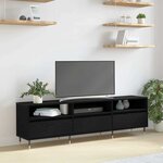 vidaXL Meuble TV Chêne noir 150 x 30 x 44.5 cm Bois d'ingénierie