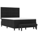 vidaXL Lit à ressorts avec matelas Noir 140 x 200 cm tissu