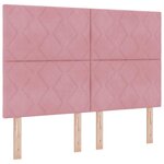 vidaXL Lit à Ressorts avec Matelas LED Rose 160 x 200 cm Velours