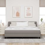 vidaXL Lit à ressorts avec matelas Taupe 180 x 200 cm tissu