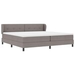 vidaXL Lit à ressorts avec matelas Taupe 200 x 200 cm tissu