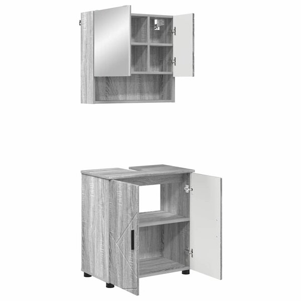 vidaXL Ensemble de mobilier de salle de bain 2 Pièces Gris Sonoma