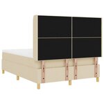 vidaXL Lit à ressorts avec matelas Crème 140 x 200 cm tissu
