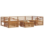 vidaXL Ensemble de canapés d'extérieur 7 Pièces Naturel