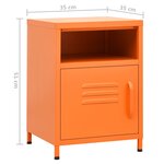 vidaXL Table de chevet Orange 35x35x51 cm Acier