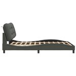 vidaXL Cadre de lit sans matelas gris foncé 140x190 cm tissu