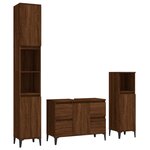 vidaXL Ensemble de meubles de salle de bain 3 Pièces Chêne marron