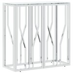 vidaXL Table console argenté 70x30x70 cm acier inoxydable et verre
