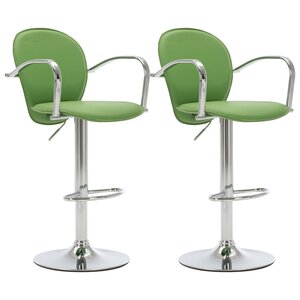 vidaXL Tabourets de bar avec accoudoir lot de 2 vert similicuir