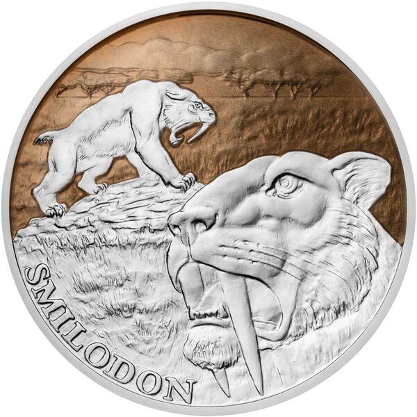 Pièce de monnaie en Argent 5 Dollars g 42 Millésime 2026 Ice Age SABER-TOOTHED TIGER