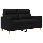 vidaXL Canapé à 2 places Noir 120 cm Tissu
