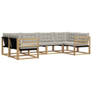 vidaXL Ensemble de canapés d'extérieur 6 Pièces Blanc et gris clair
