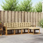 vidaXL Ensemble de canapés d'extérieur 5 Pièces Naturel et Beige