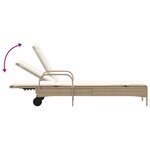 vidaXL Chaises longues avec coussins lot de 2 beige résine tressée