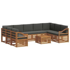 vidaXL Ensemble de canapés d'extérieur 10 pc Naturel et Anthracite