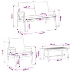 vidaXL Ensemble bistrot 4 pc Marron Bois d'Acacia Massif