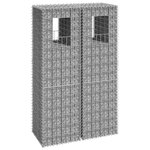 vidaXL Poteaux à panier de gabion 2 Pièces 40x40x140 cm Fer