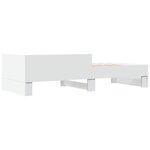 vidaXL Cadre de lit blanc 75x190 cm bois d'ingénierie