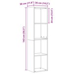 vidaXL Bibliothèque/Armoire de Télé Chêne Noir 36x30x143 cm
