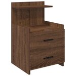 vidaXL Tables de chevet 2 pièces avec 2 tiroirs Chêne brun 40 x 36 5 x 62 cm