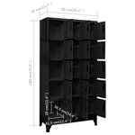 vidaXL Armoire à casiers Noir 90x40x180 cm Acier