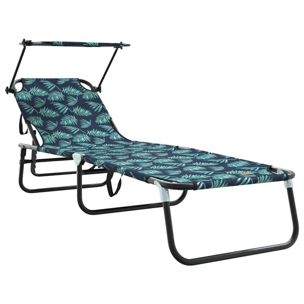 vidaXL Chaise longue pliante avec coussin Vert 56 x 190 x 81cm tissu