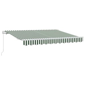 vidaXL Auvent Rétractable Vert et blanc 350 x 200 cm
