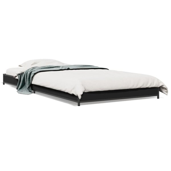 vidaXL Cadre de lit sans matelas noir 90x190 cm