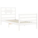 vidaXL Cadre de lit et tête de lit blanc 100x200 cm bois massif