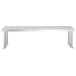 vidaXL Table de travail de cuisine avec étagère 120x60x115 cm Inox
