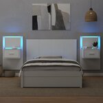 vidaXL Tête de lit avec armoires blanc 120 cm bois d'ingénierie